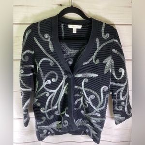 Madison Hill‎ Black Swirl Cardigan Sweater